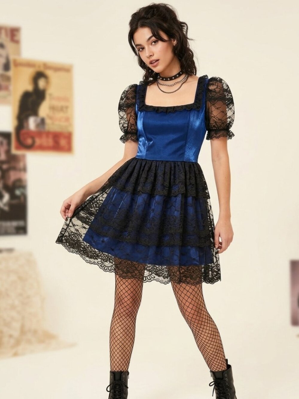 dELiA*s by Dolls Kill Blue Lace Mini Dress Size Small NWT